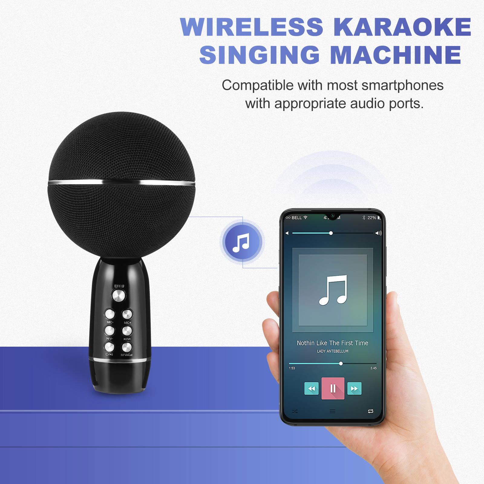 UKCOCO Wireless Microphone Rechargeable TF Card USB Drive Karaoke Voice Changer