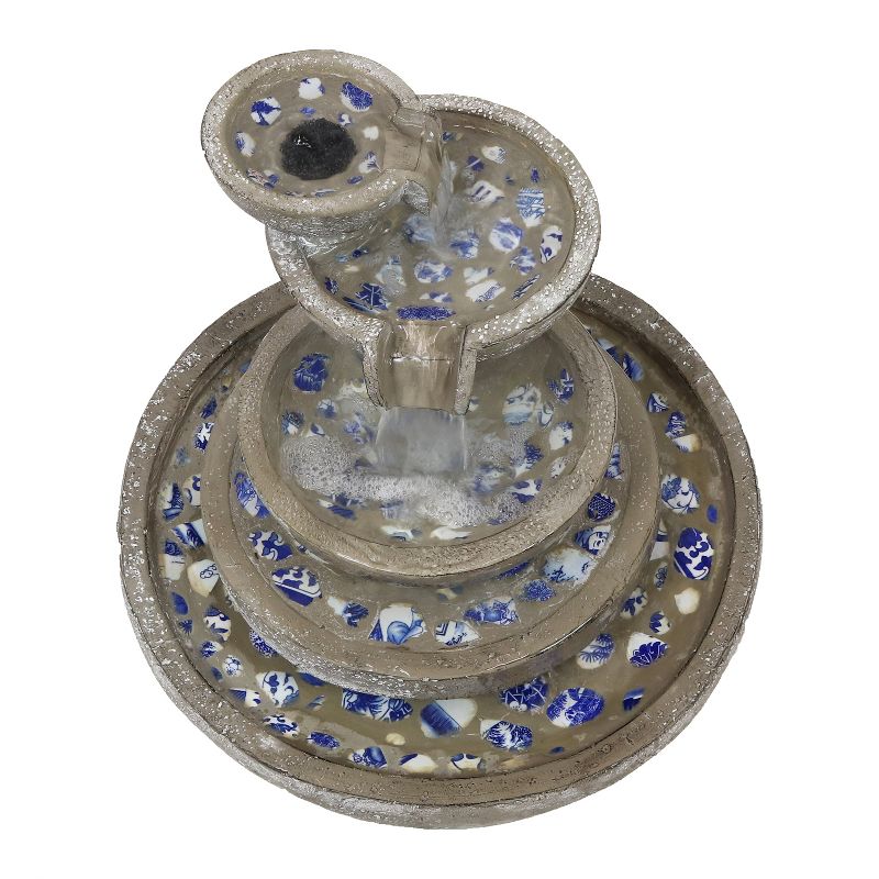 Chatsworth Two Tier Solar On Demand Fountain with Weathered Stone - Smart Solar