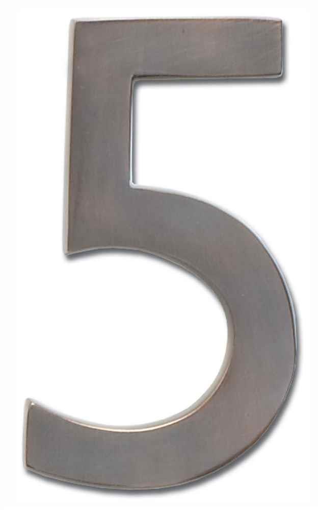 Architectural Mailboxes 3585DC-5 Solid Cast Brass 5 in. Dark Aged Copper Floating House Number 5