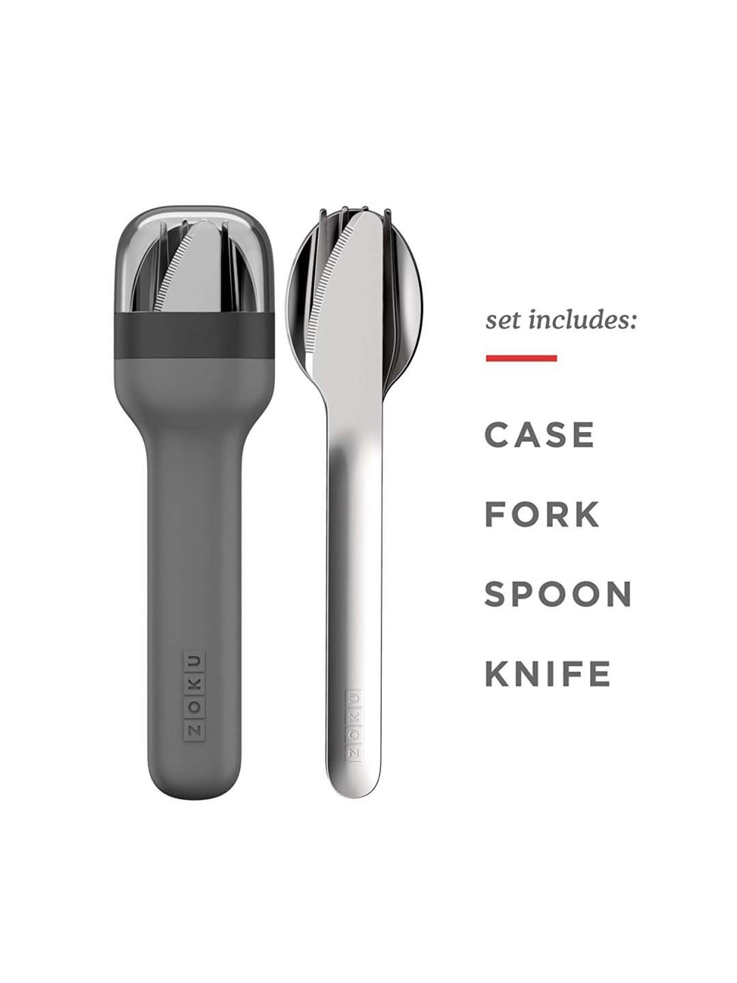 Zoku Grey Stainless Steel Pocket Utensils - Set of 3