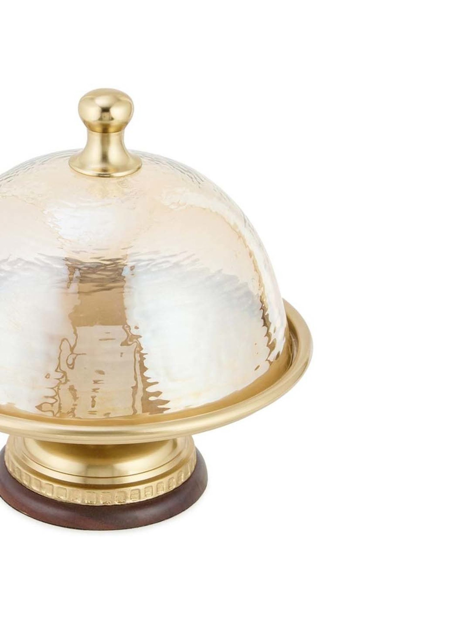 Fabindia Home Gold Glass Cake Stand