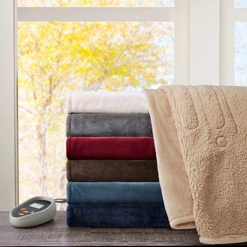 Microlight Berber Electric Throw (60"x70") Ivory - Beautyrest