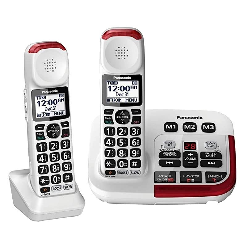 KXTGM420W + 1 KXTGMA44W Amplified Cordless Phone with Digital Answering Machine and Voice Volume Booster upto 40 dB 2 Handsets