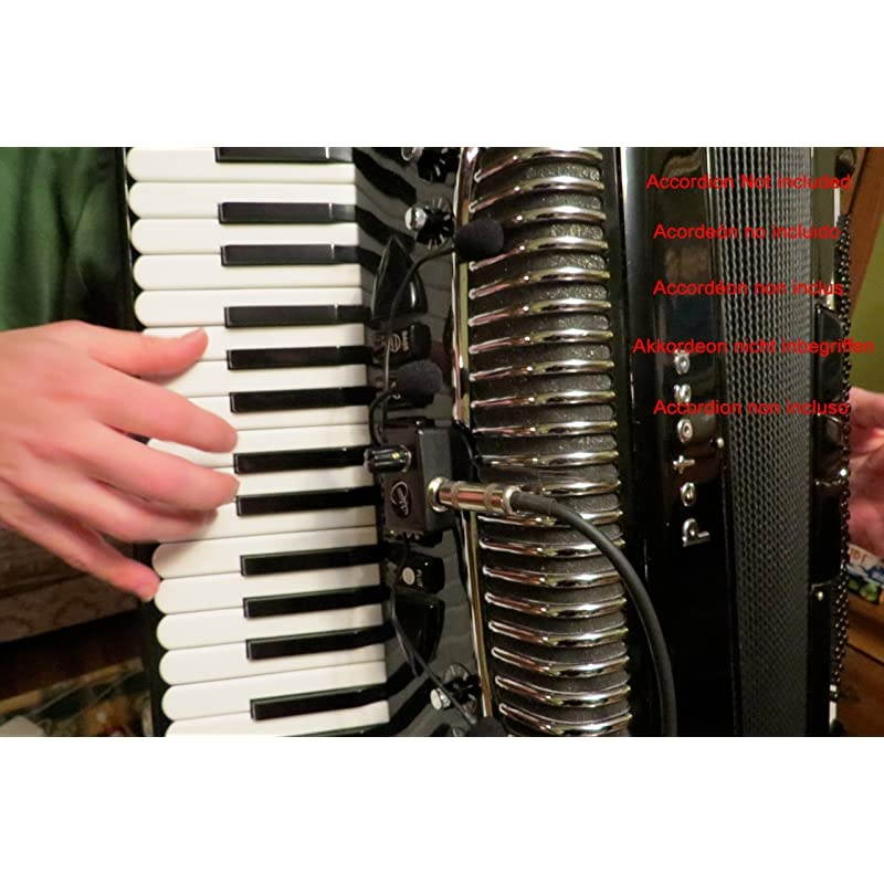 The Grip Plus Deluxe Piano Accordion Microphone System with 3 Flexible Micro-Goosenecks by