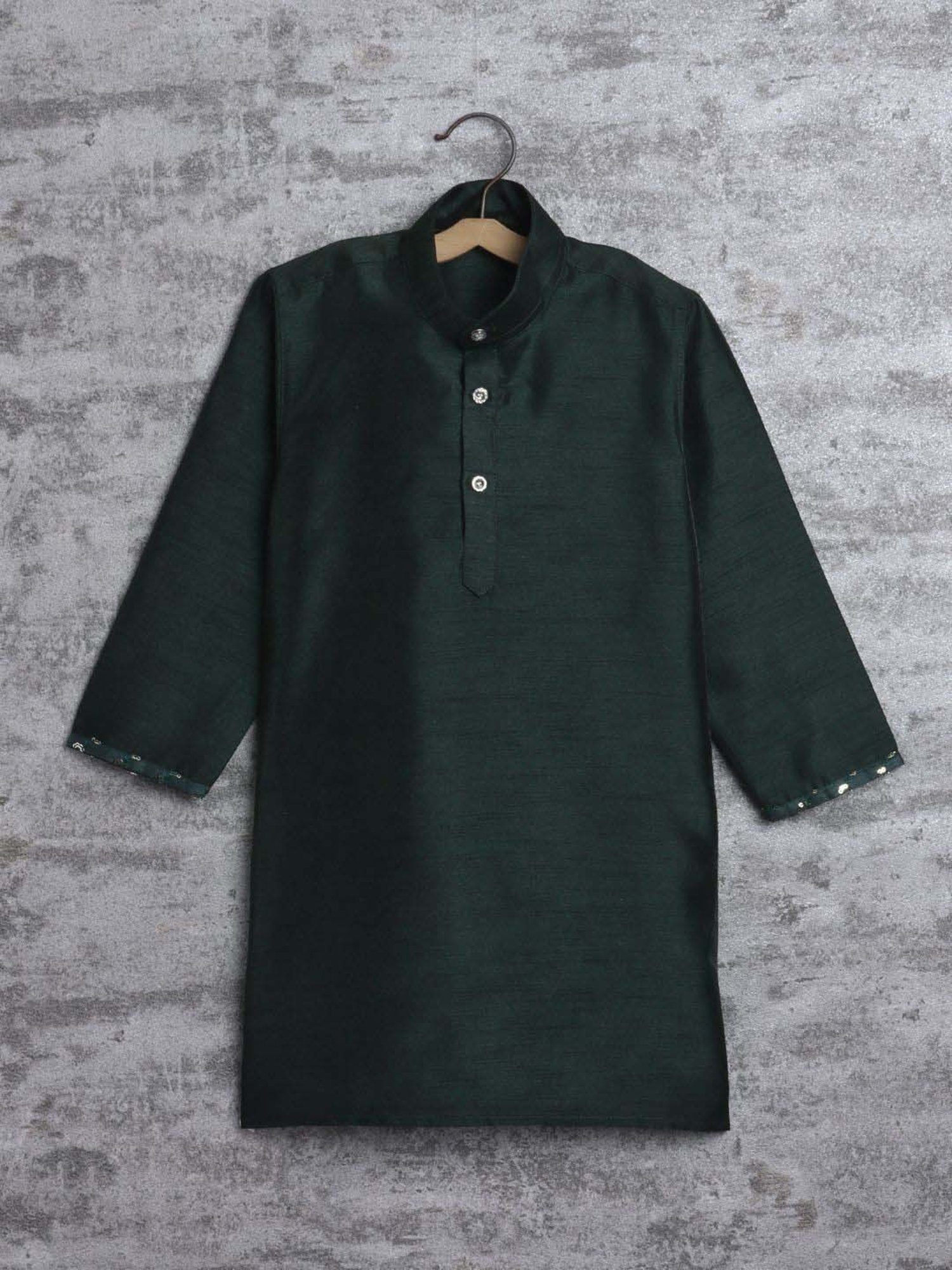 Ahhaaaa Kids Green Embellished Full Sleeves Kurta Set