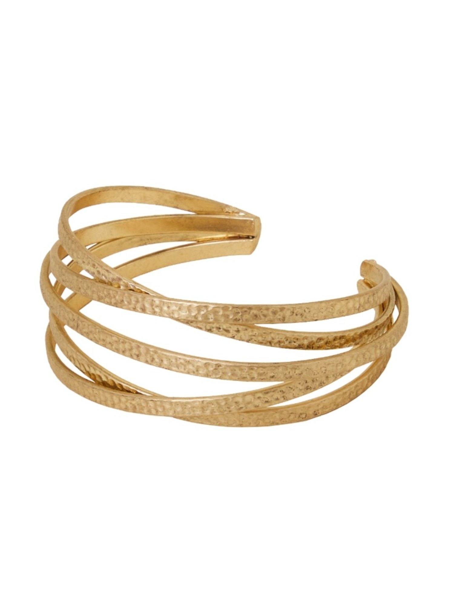 Accessorize London Women's Gold Matte Woven Cuff Bracelet