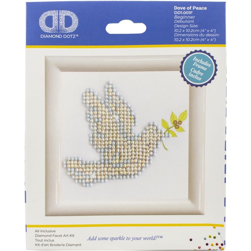 Diamond Dotz Diamond Embroidery Facet Art Kit 4"X4"-Dove Of Peace W/Frame