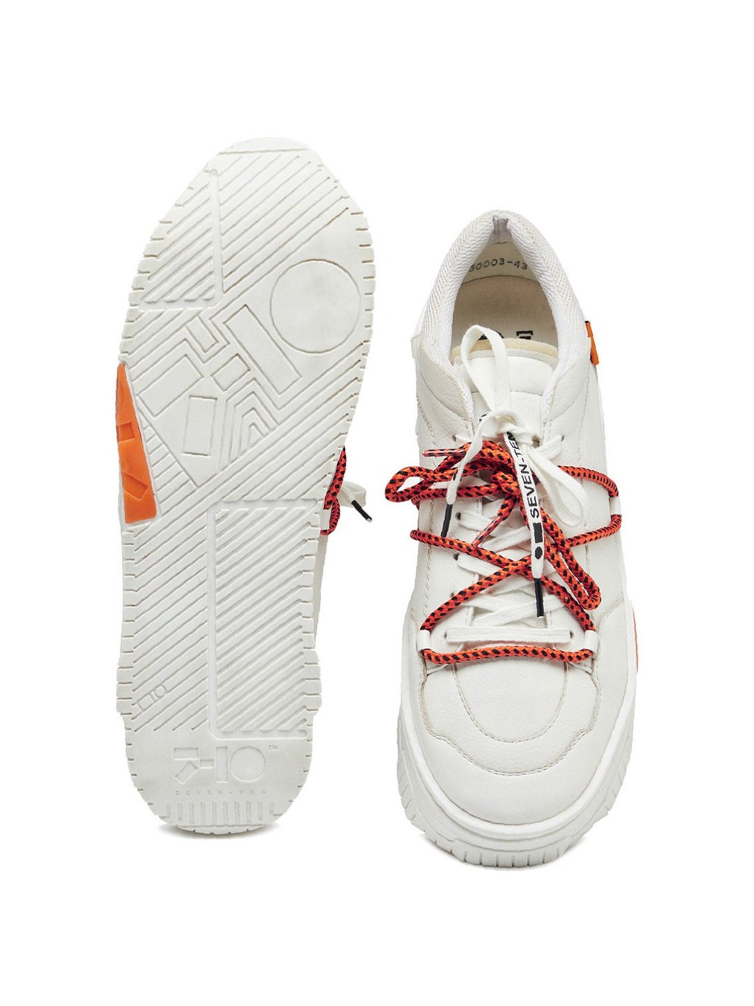 7-10 Men's 702 Elevate Street White & Orange Low-Top Sneakers