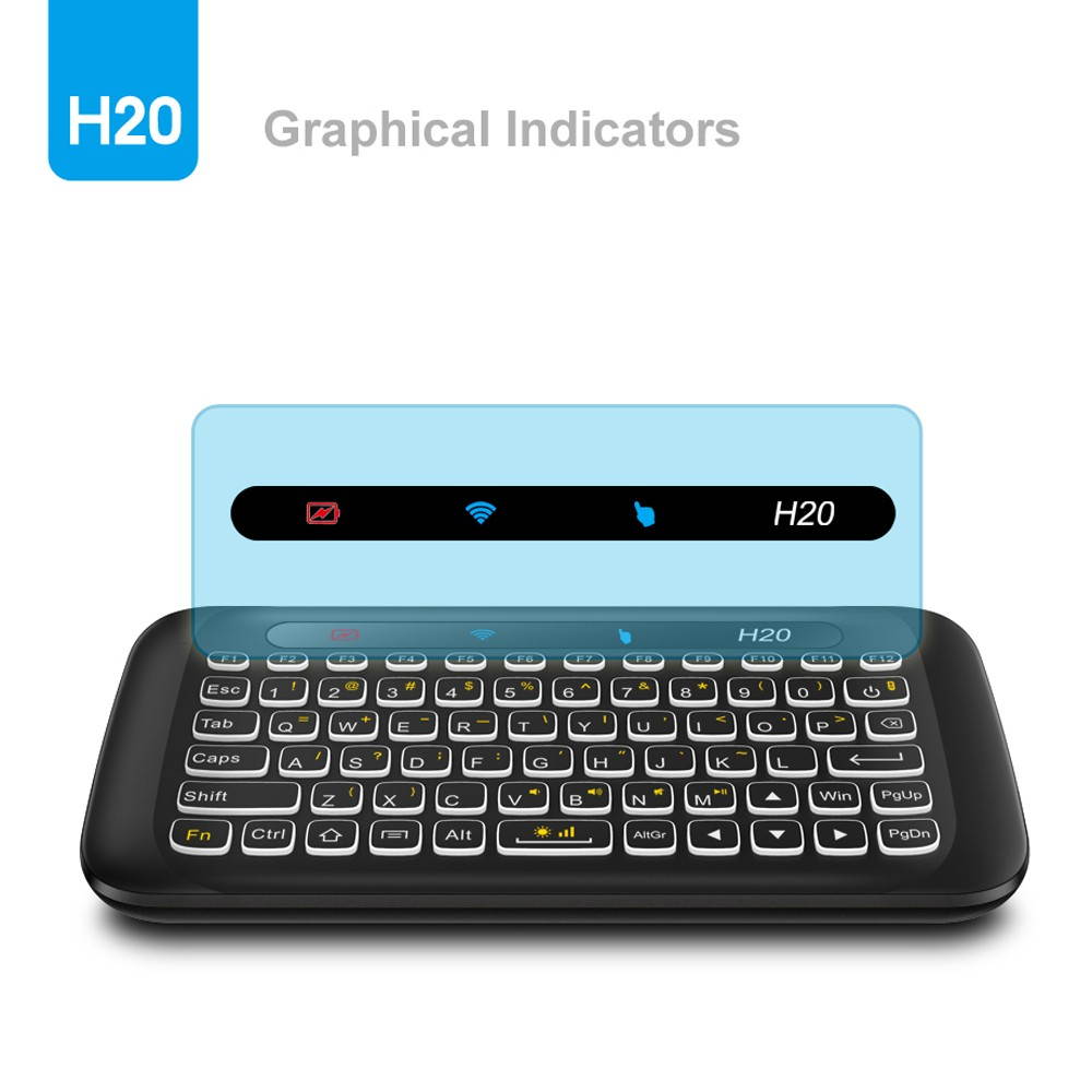 2.4GHz Backlight Colorful Wireless Keyboard with Large Touch Panel