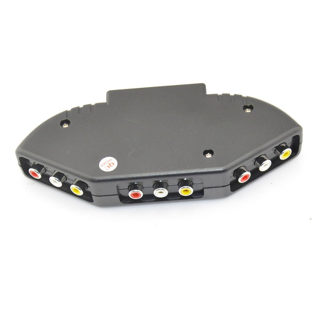 New 3 Port Input Channels RCA Adapter Switch AV DVD Audio Video Selector Cable