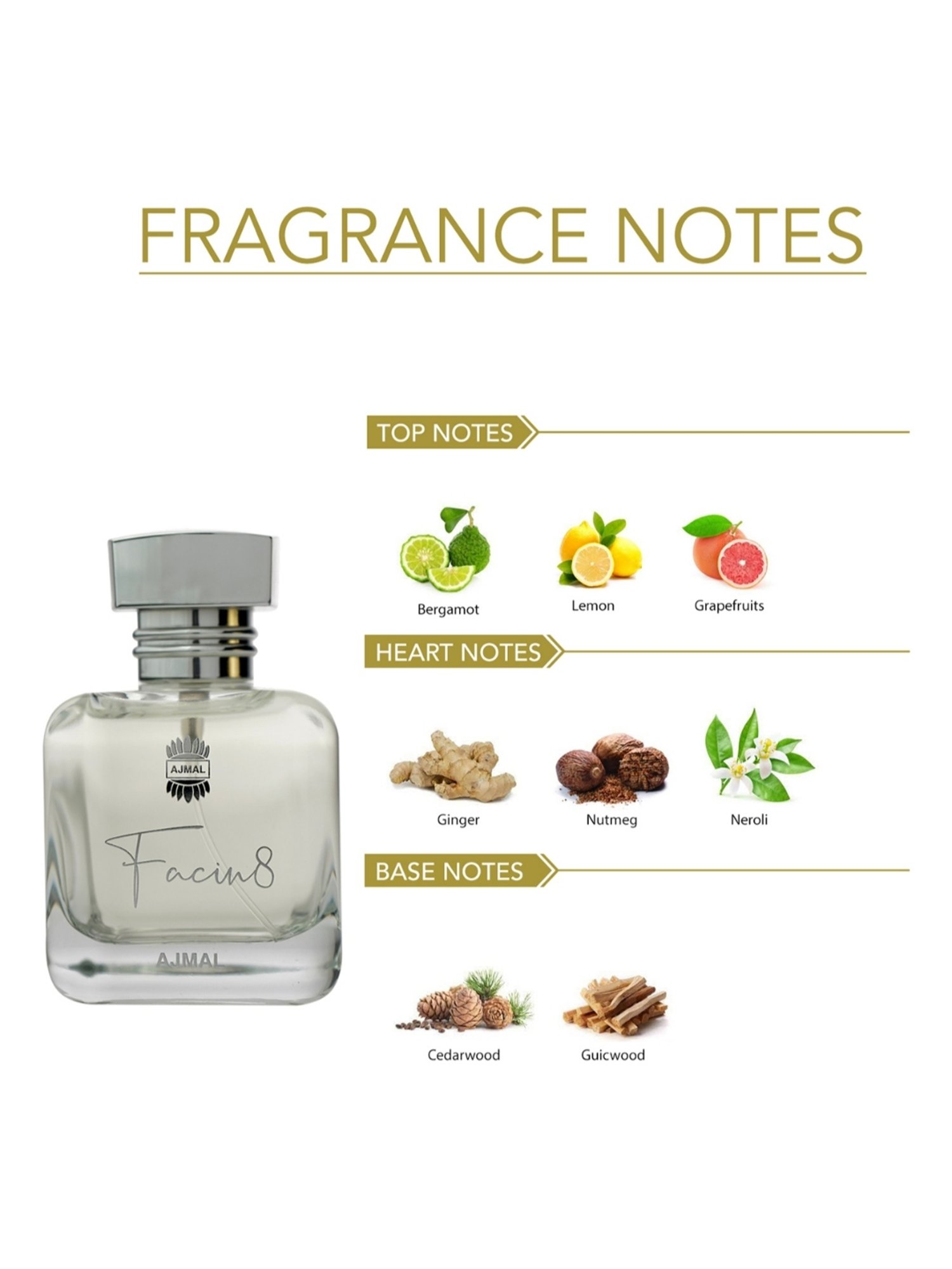 Ajmal Facin8 Eau de Parfum for Men - 100 ml