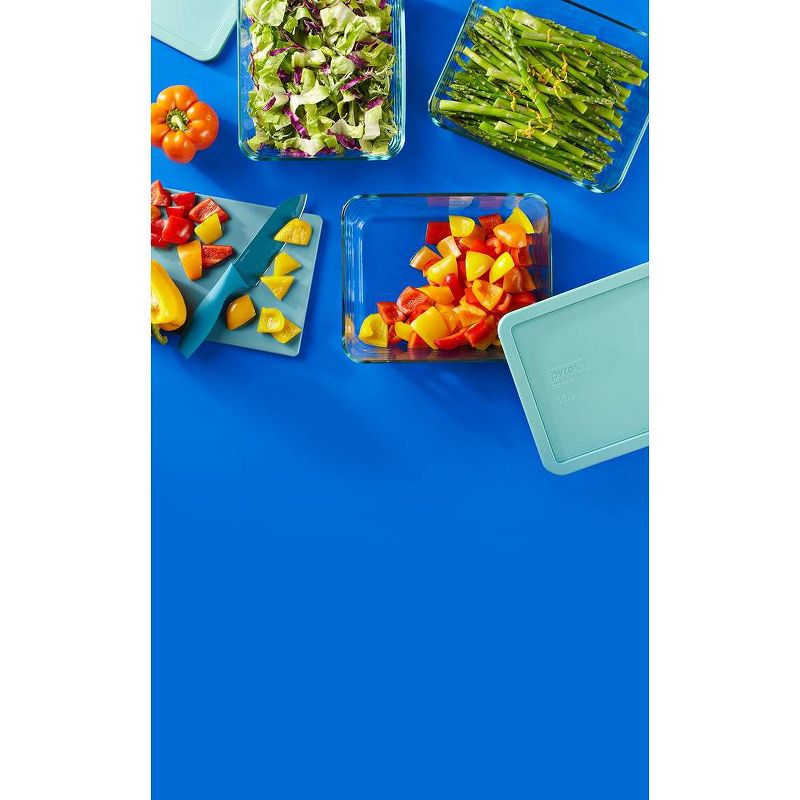 Pyrex Simply Store 6pc Glass Rectangular Food Storage Container (3 dishes, 3 lids) Set