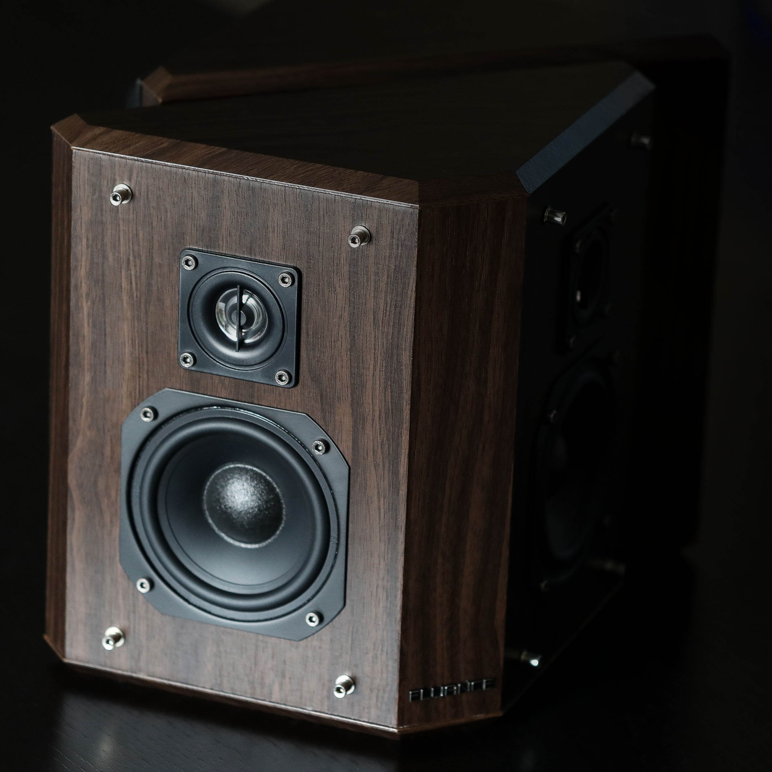 Fluance Elite High Definition 2-Way Bipolar Surround Speakers for Wide Dispersion Surround Sound in Home Theater Systems - Natural Walnut/Pair (SXBP2W)