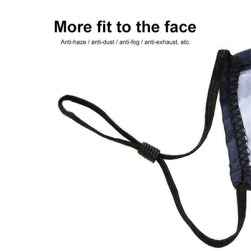 4 PCS Washable Face Mask Black Reusable Breathable Unisex Double Layer Cotton