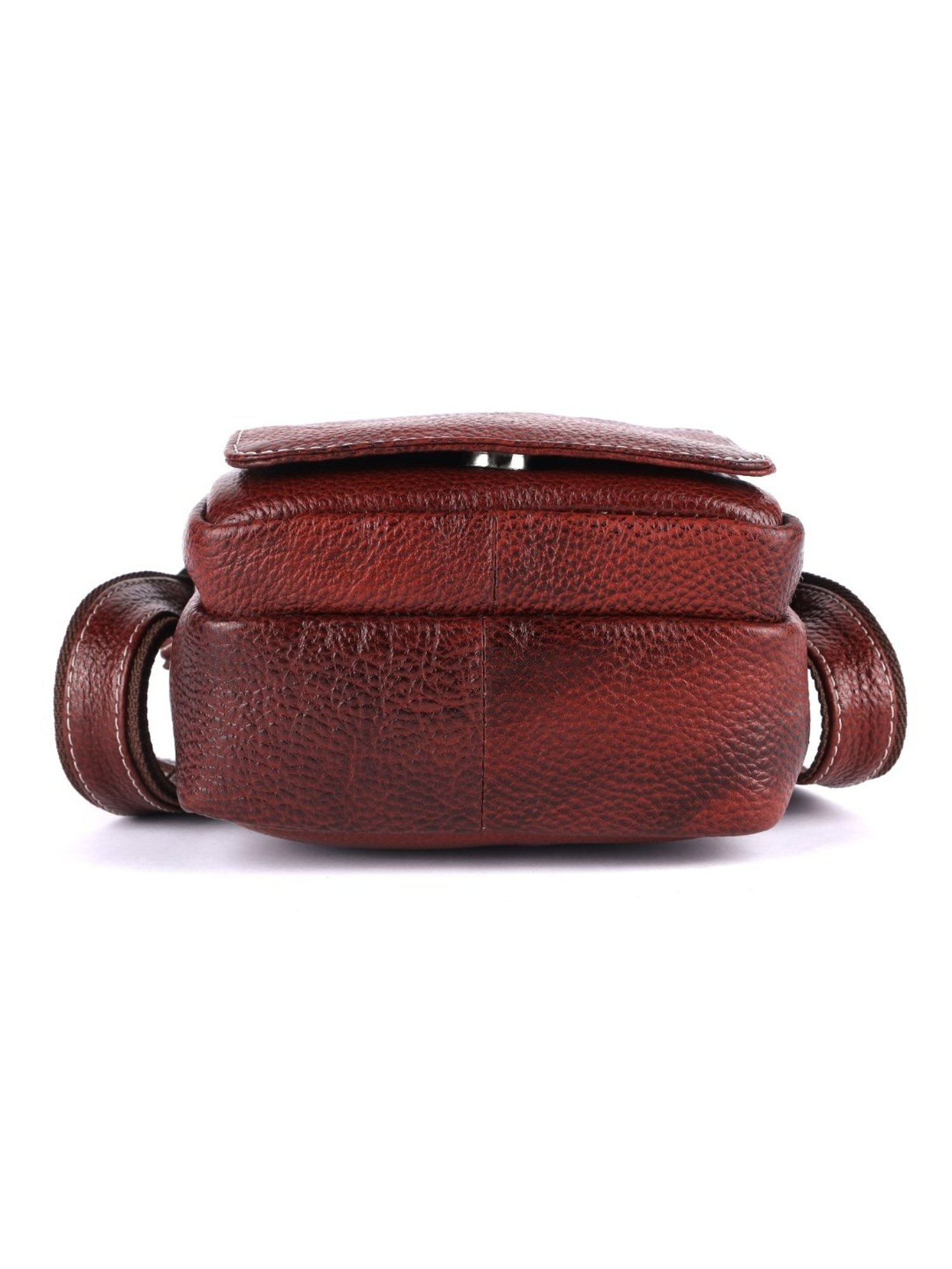 HiLEDER Brown Textured Small Leather 7 inch Cross Body Bag