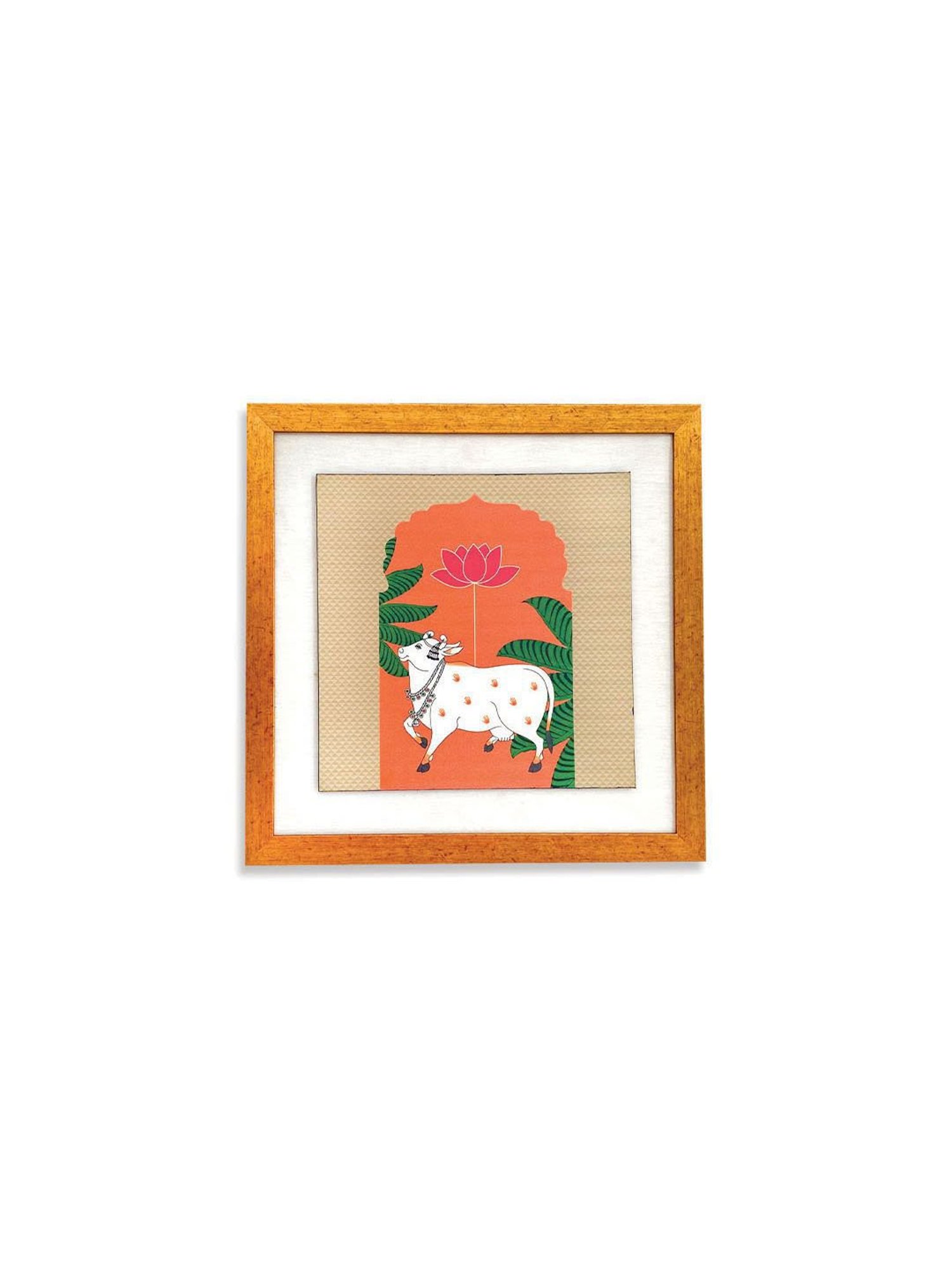 ICraft Multicolour Canvas Narangi Pichwai Wall Art - Set of 1