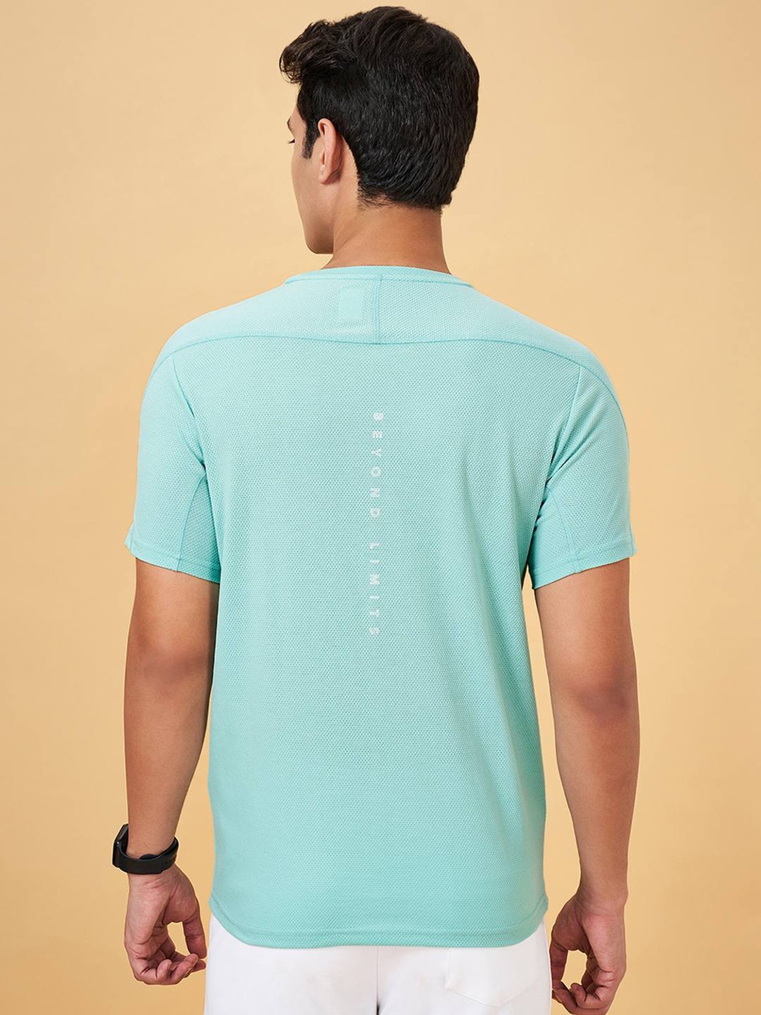 Ajile By Pantaloons Aqua Green Slim Fit Printed T-Shirt