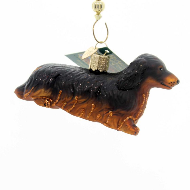 Old World Christmas 2.0" Long-Haired Dachshund Ornament Dog Puppy  -  Tree Ornaments
