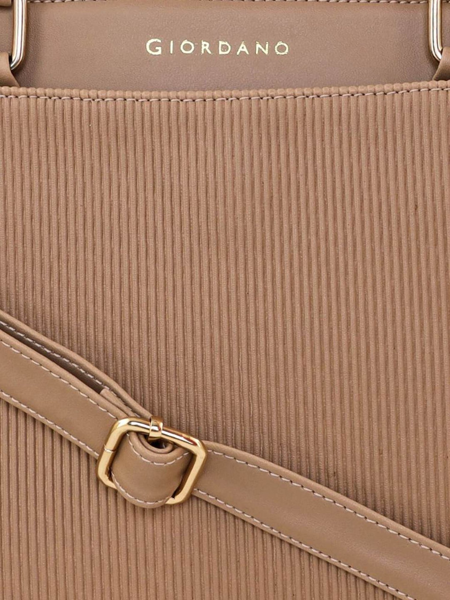 Giordano Beige Textured Medium Tote Handbag