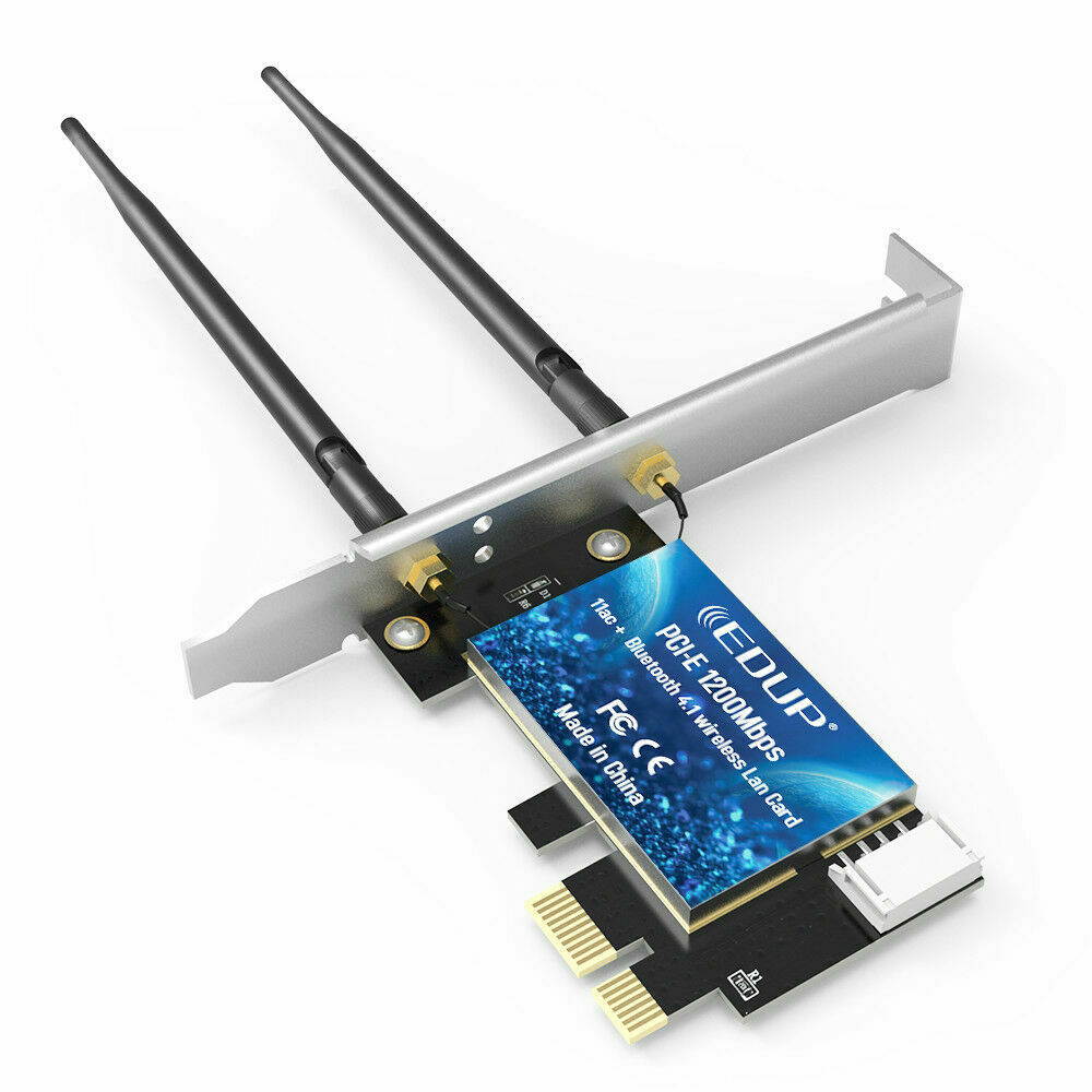 Dual Band AC 1200M PCI-E Card Wireless Bluetooth Adapter Dongle Low Profile