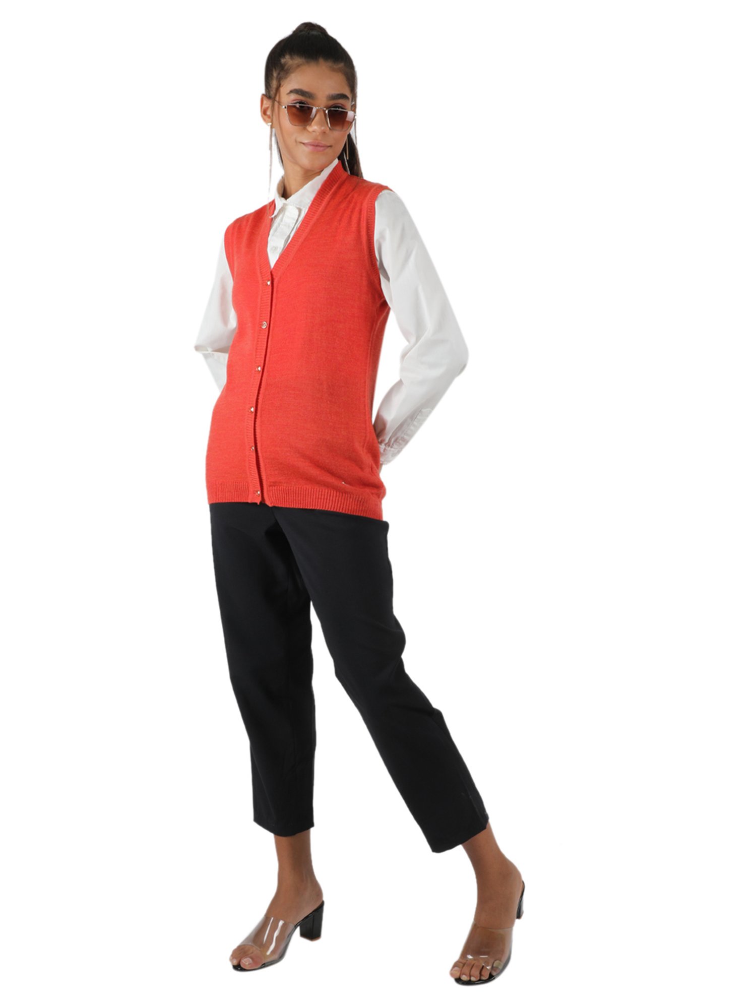 Monte Carlo Orange Open Front Cardigan