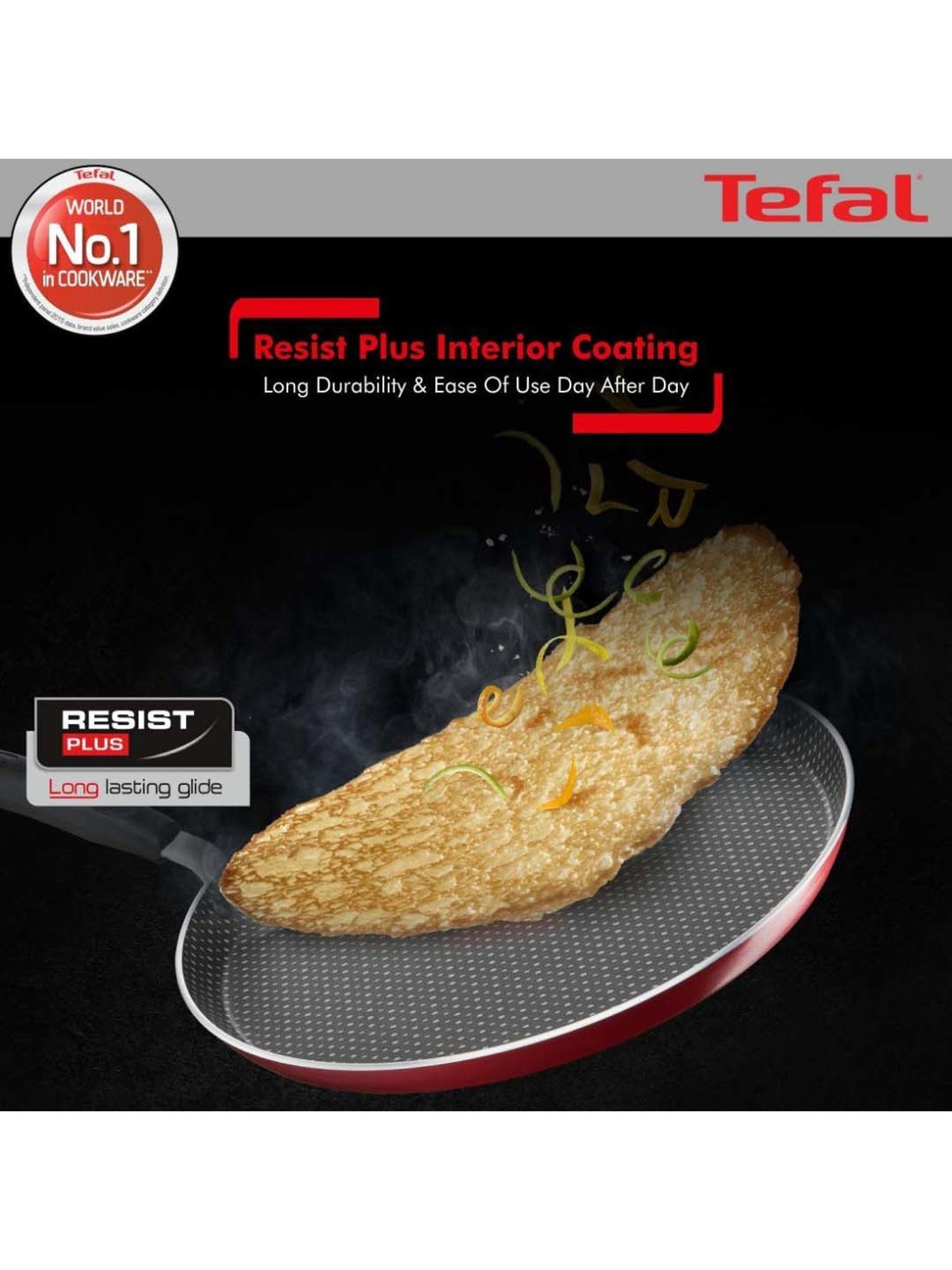 Tefal Simply Chef Red Aluminium 26 cm Rio Non Stick Tawas (0.97 L)