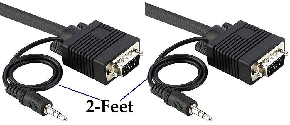 PTC 50 ft Premium VGA / SVGA / UXGA Monitor or Projector Cable with AUDIO - UL Listed Double Shielded Coaxial Type to Support Extra High Video Resolution