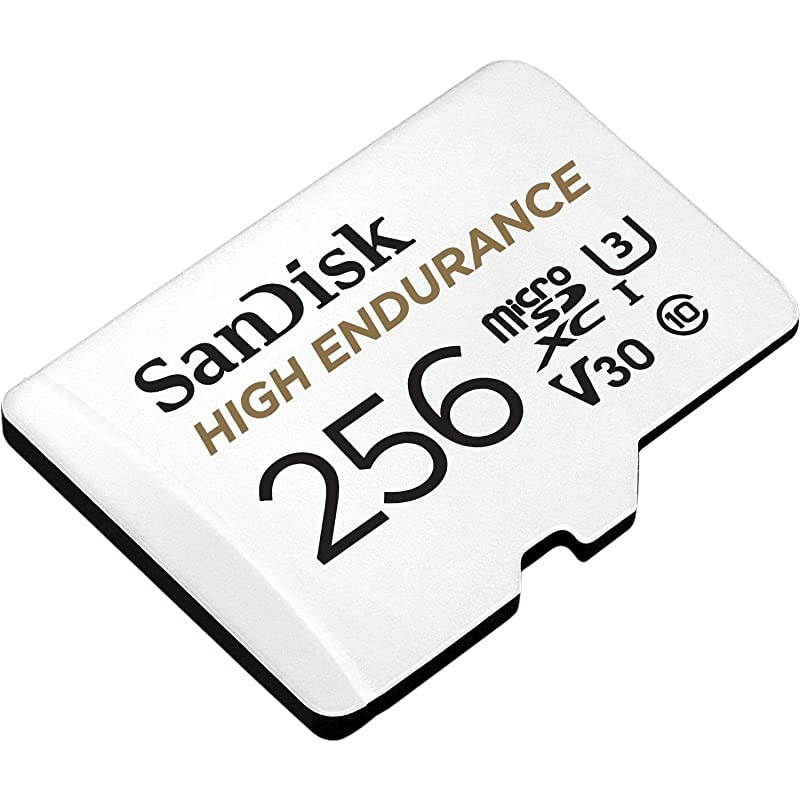 256GB High Endurance Video microSDXC Card with Adapter for Dash Cam and Home Monitoring systems C10 U3 V30 4K UHD Micro SD Card SDSQQNR256GGN6IA