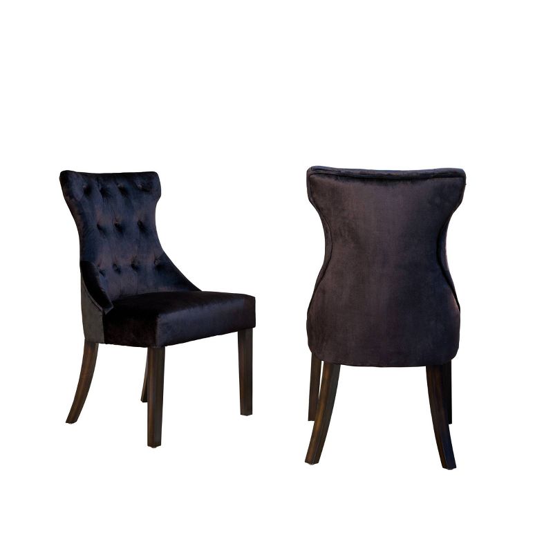 Set of 2 Bronte Velvet Dining Chair Black - Chic Home Design