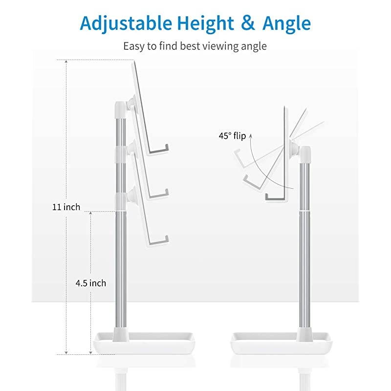 Cell Phone Stand Height Angle Adjustable Phone Stand Desktop Sturdy Aluminum Metal Phone HolderCompatible with iPhoneiPadKindleMobile PhoneTablet413in