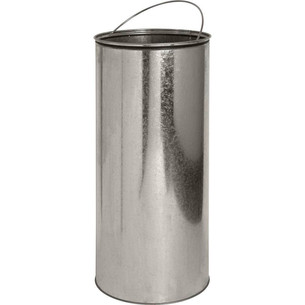 Genuine Joe Round-Top Pedal Receptacle Bin - Steel - Stainless Steel