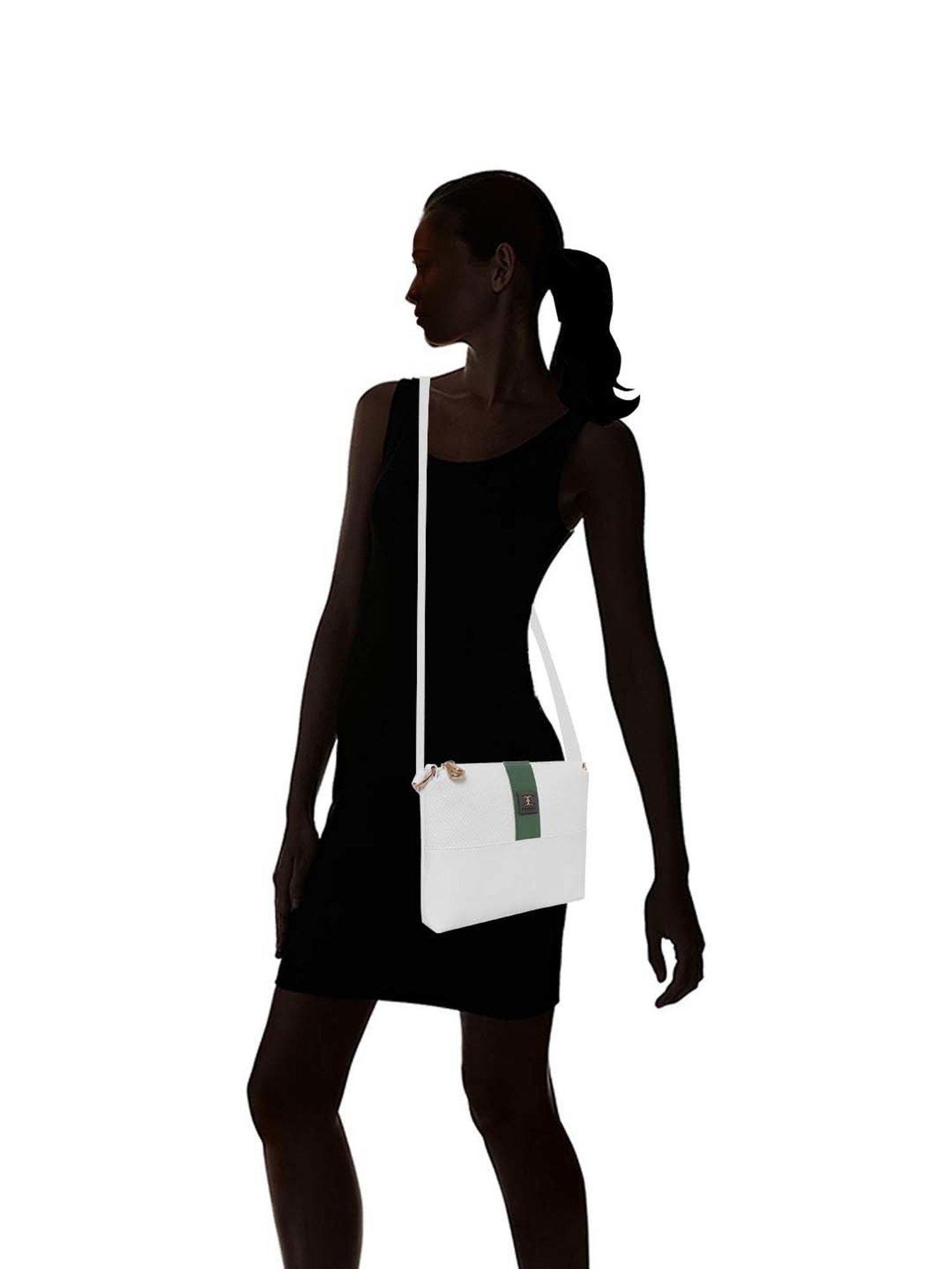 Esbeda Green Textured Medium Sling Handbag