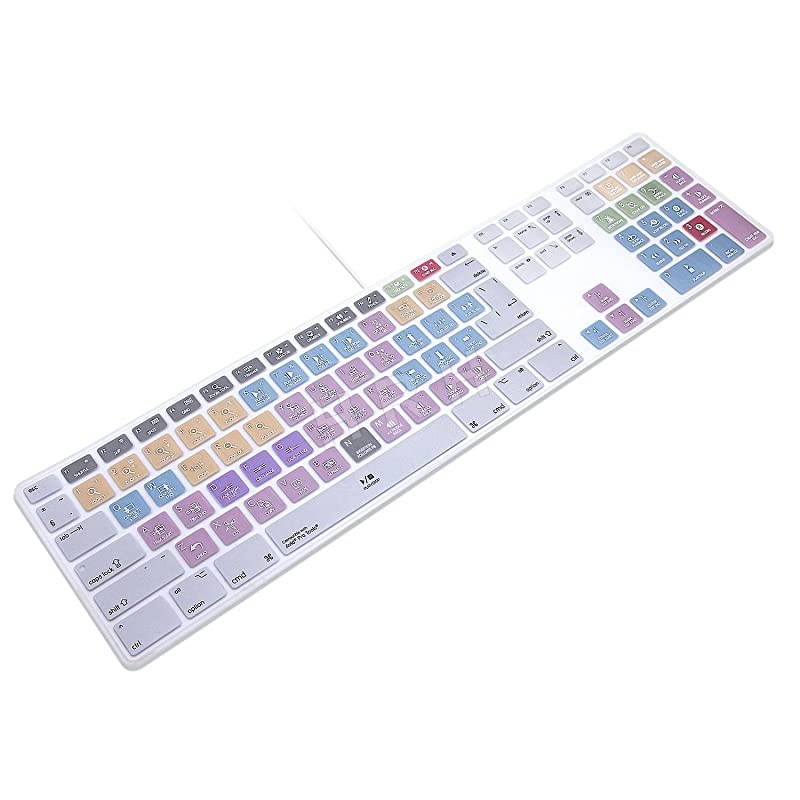 Avid Pro Tools Functional Shortcuts Hot Keys Design Silicone Keyboard Skin Cover for iMac Keyboard G6 with NumberPaid Number pad A1243 MB110LL/B and MB110LL/A[US/EU Layout]