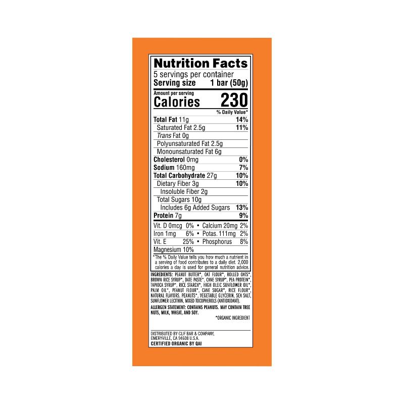 CLIF Nut Butter Bar - Peanut Butter Energy Bars - 8.8oz/5ct