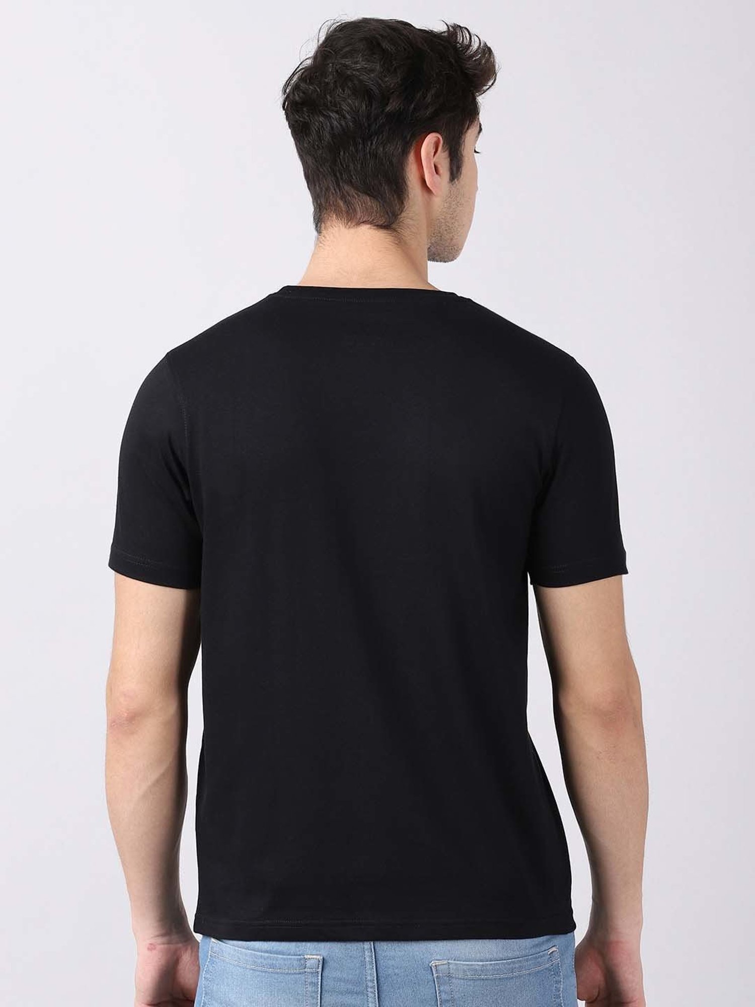 Bushirt Black Cotton Crew T-Shirt
