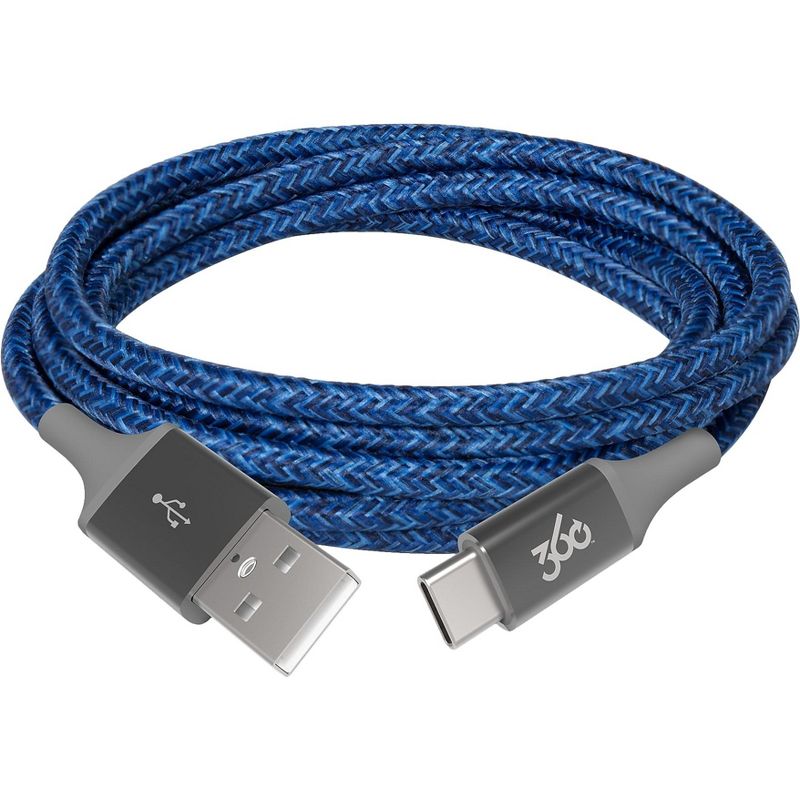 360 Electrical Braided USB C USB A 4 Cable 360654-NV