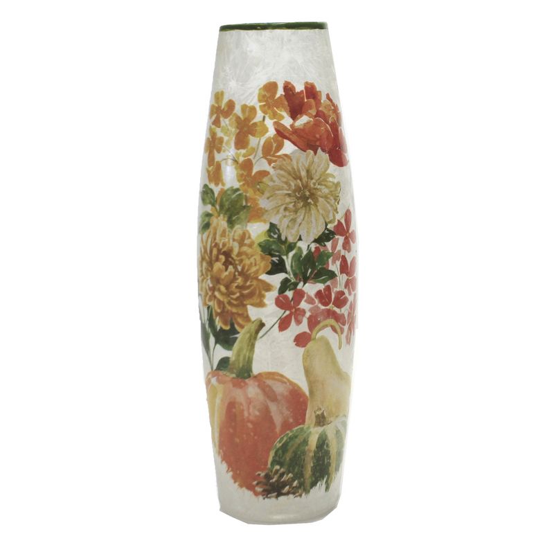 Stony Creek 12.0" Fall Bouquet Pre-Lit Lg Vase Electric Pumpkins Gourds Fall  -  Decorative Vases
