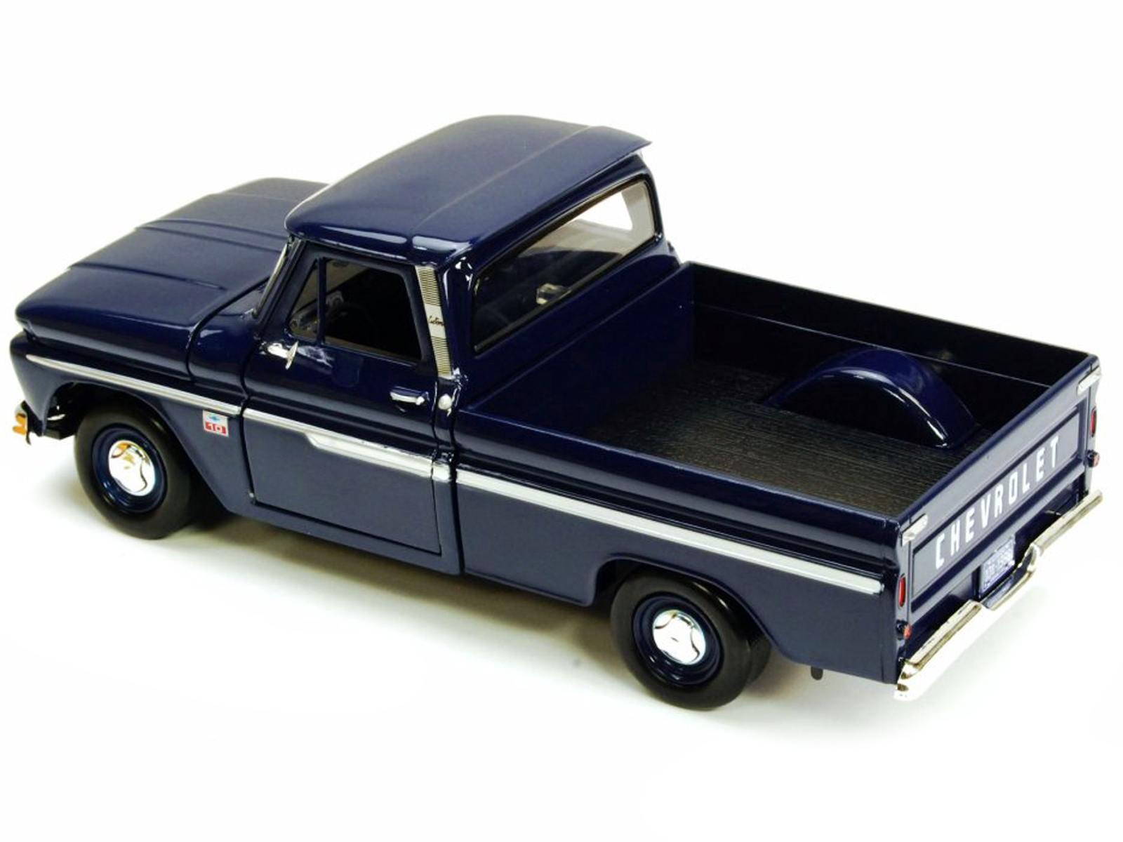 1976 Chevrolet Stepside Pickup Truck Tangier Orange with White Stripes 1/87 (HO) Scale Model Car by Classic Metal Works