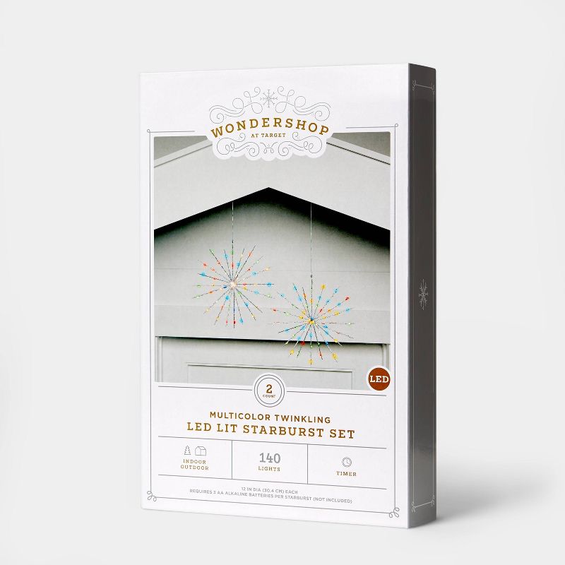 2pk Christmas LED Starburst Novelty 140 Lights Multicolor - Wondershop™