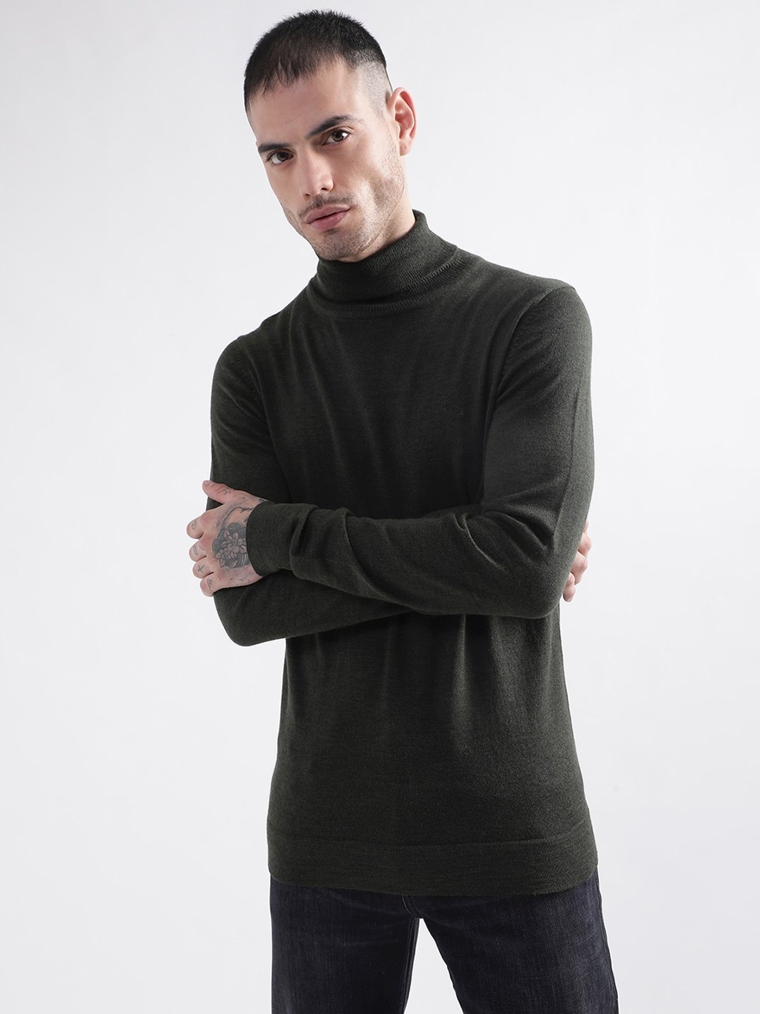Lindbergh Dark Army Slim Fit Sweater