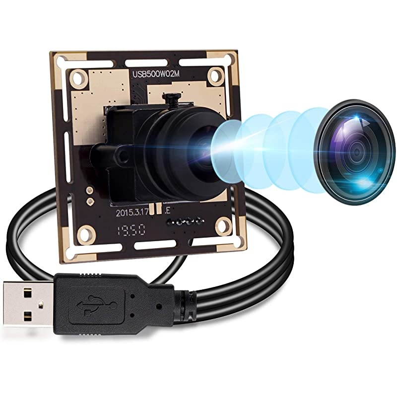 Megapixel USB Camera Module with 170 Degree Fisheye Lens Wide Angle HD 292X1944 USB Webcamera with CMOS OV640 Sensor USB with Camera Machine Vision Mini Webcam for Windows Mac Andriod Linux