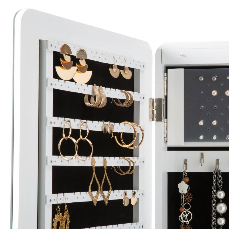 Ruby+Cash Mirrored Jewelry Armoire White