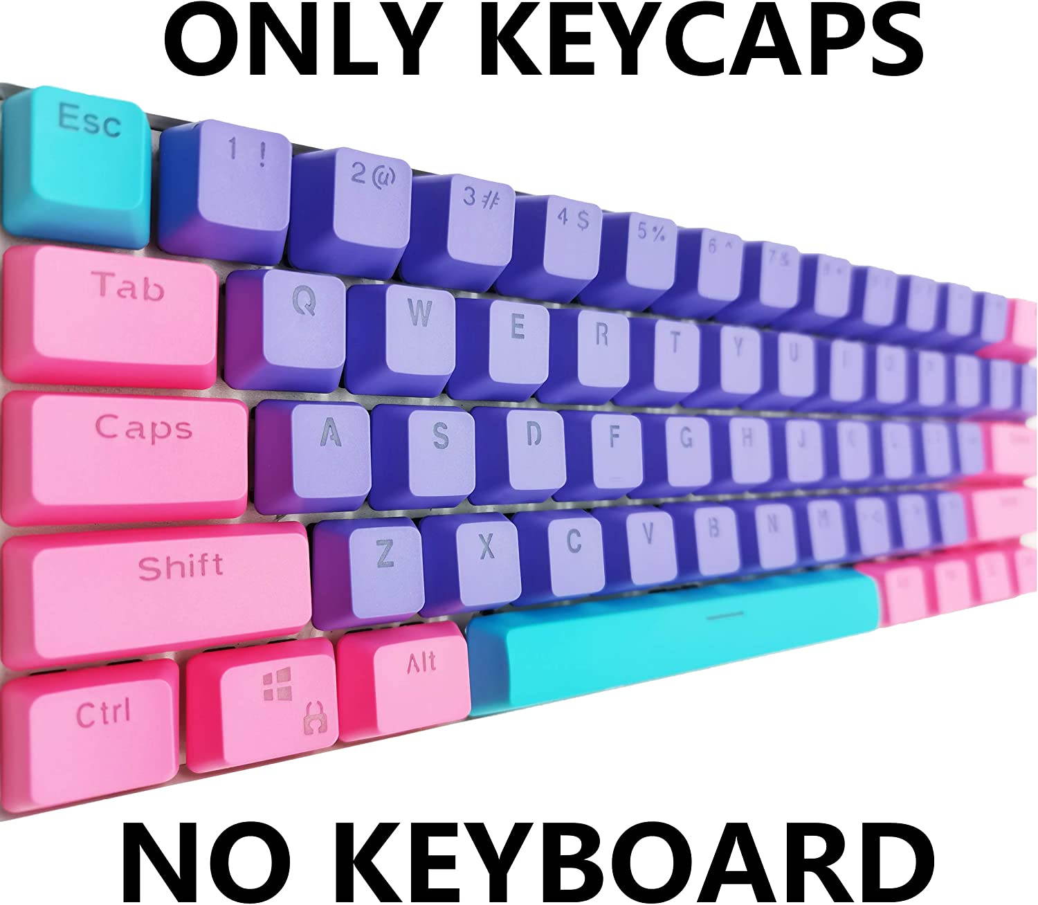 CUUWE 61 PBT Keycaps for 60 Percent Keyboard, Backlit Keycap Set for Mechanical Gaming Keyboard OEM Profile Keycaps with Key Puller for Cherry MX Switches GH60/RK61/GK61/Annie pro 2