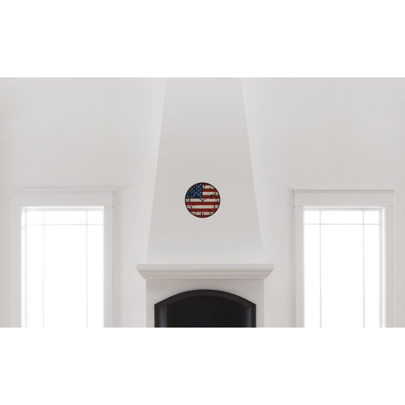 USA Flag Round Wall Clock - Creative Motion Industries