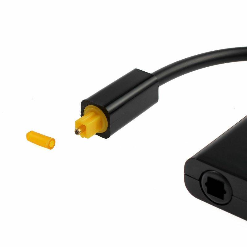 Dual Port Toslink Digital Optical Adapter Splitter Fiber Audio Cable 1 In 2 Out