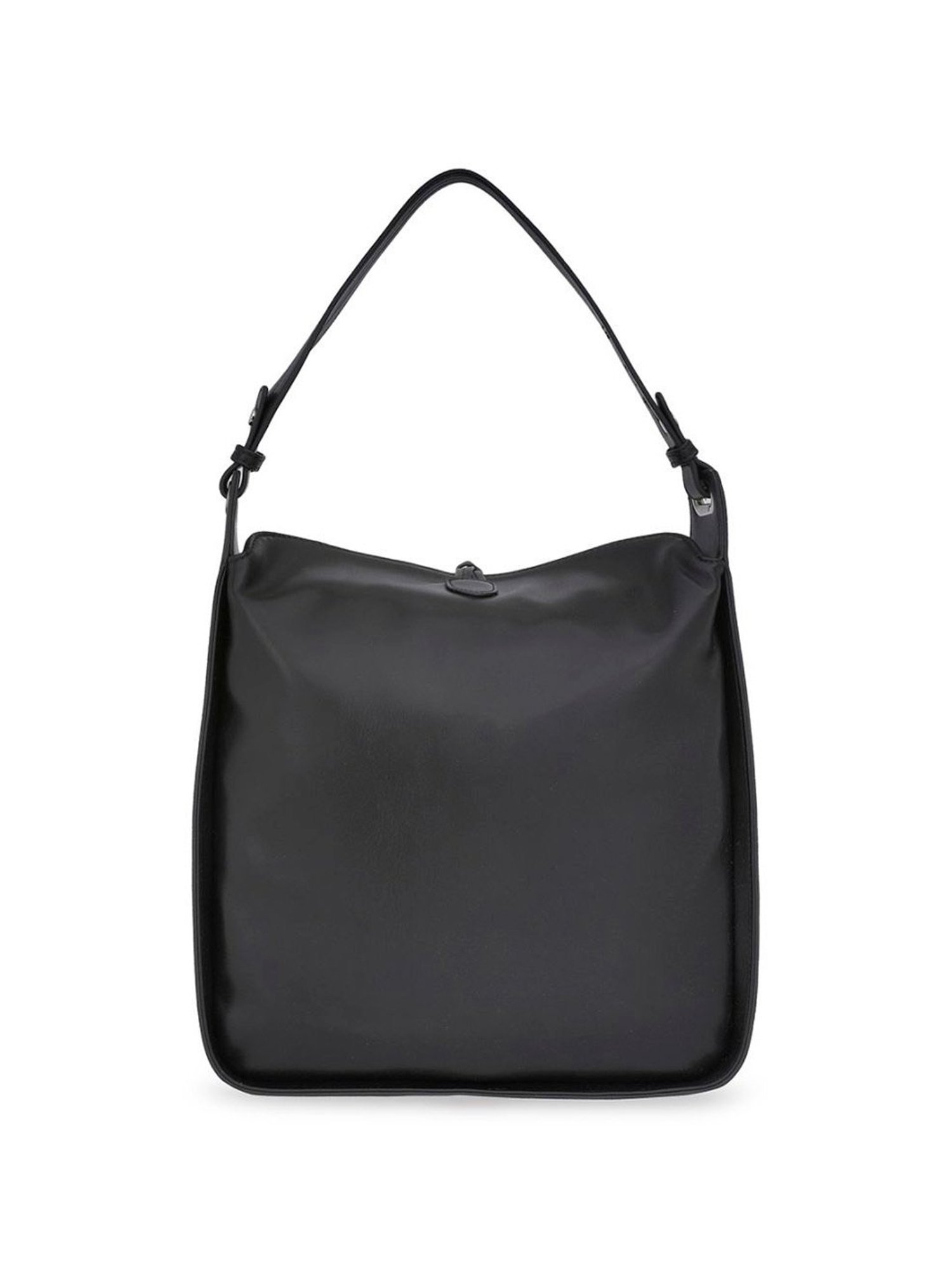 United Colors of Benetton Eve Black PU Solid Hobo Shoulder Handbag