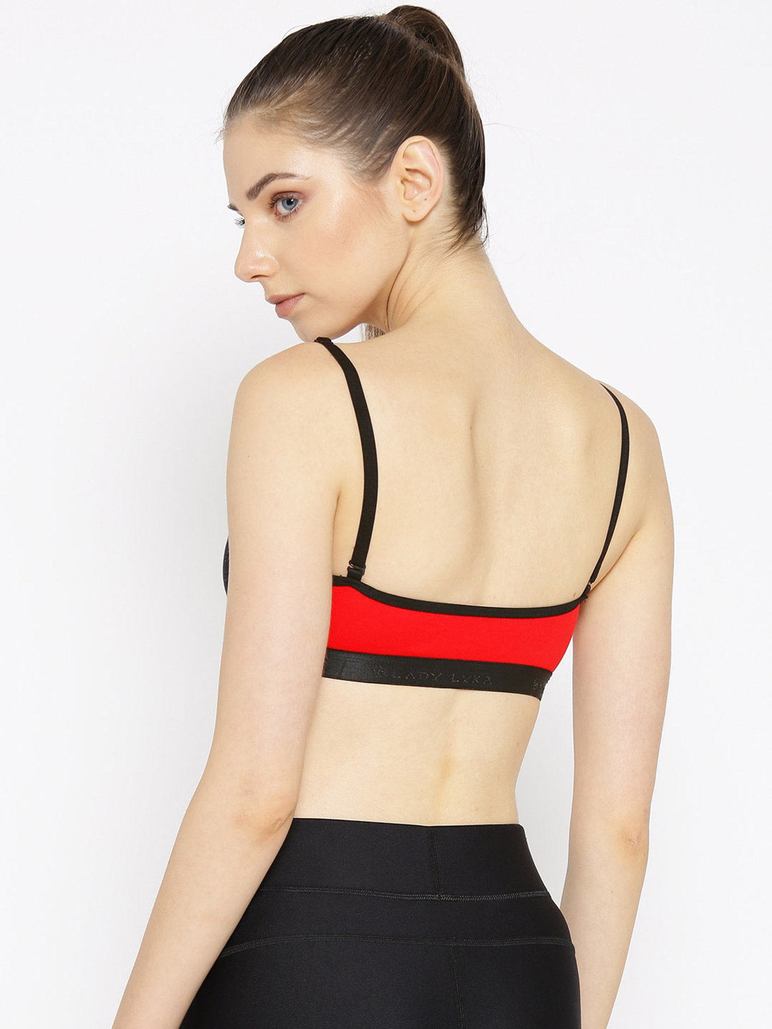 Lady Lyka Multicolor Non Wired Non Padded Sports Bra (Pack Of 2)