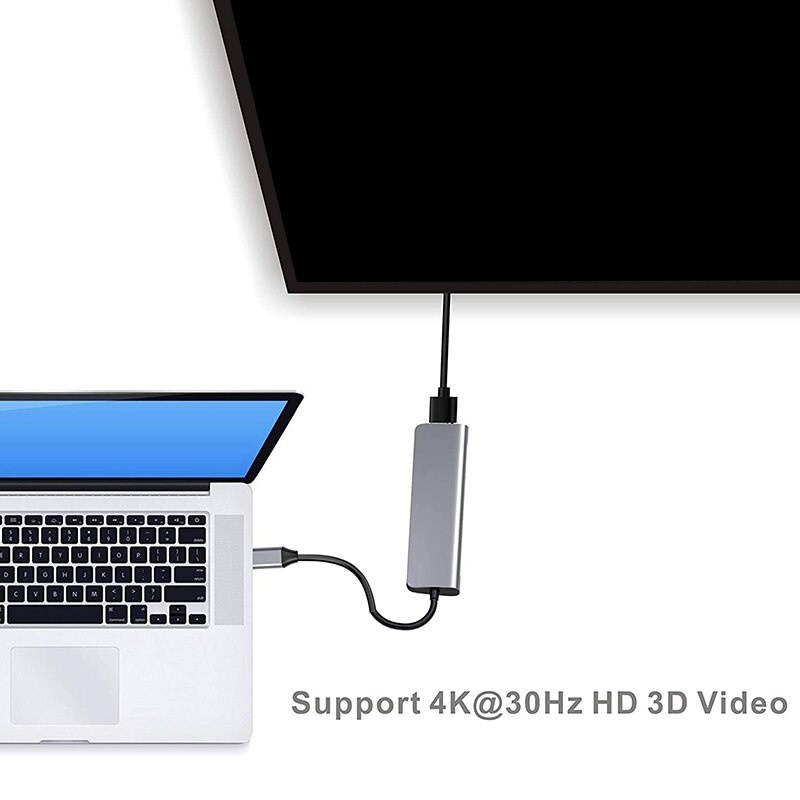 USB C Hub 5 in 1 Type C 3.1 to 4K HDMI 3 USB 3.0 Ports PD Charging Port Multiport Adapter Thunderbolt 3 Dock Station