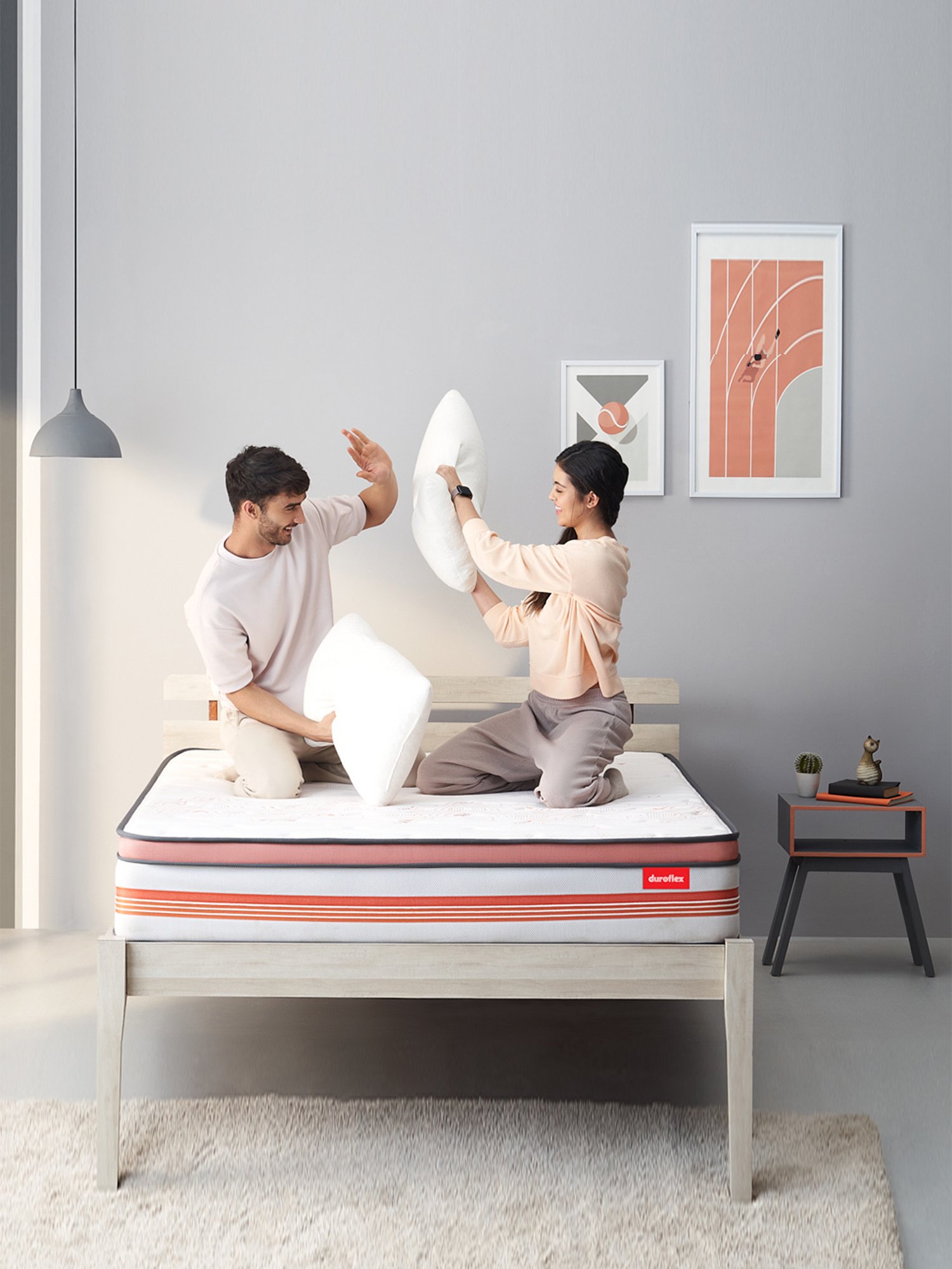 Duroflex Boltt Plus Cream Foam Bonnell Spring Euro Top Mattress - Double Size (72 in. L x 48 in. W)