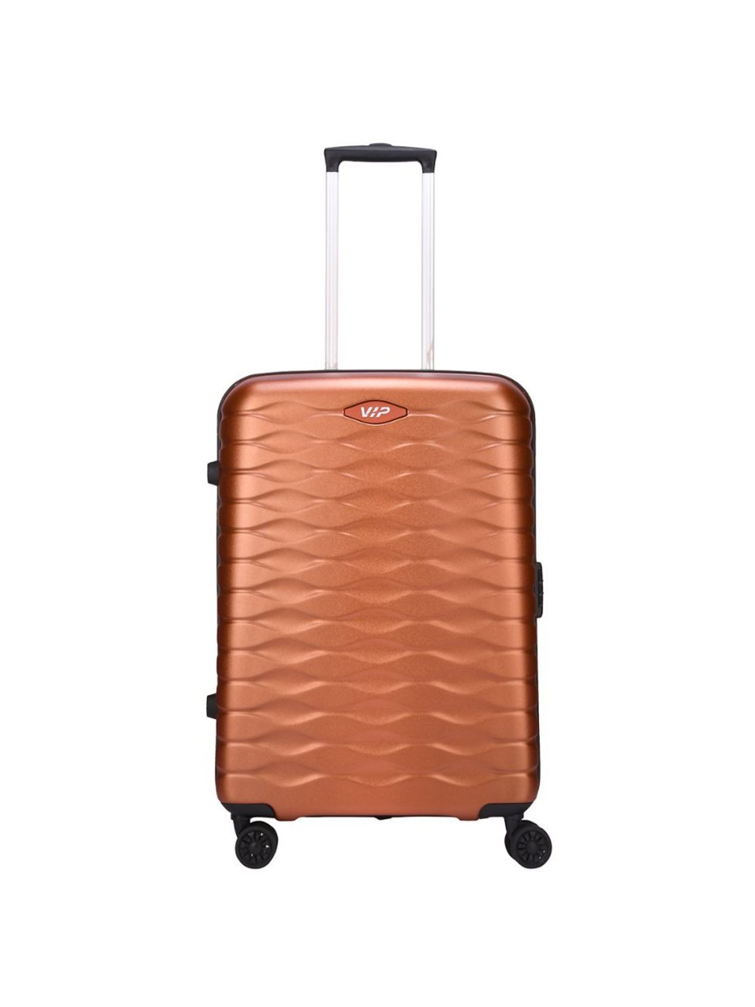 VIP Crusade Metallic Copper Textured Hard Medium Trolley Bag - 28 Cm